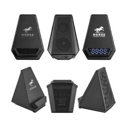 4240 Siyah Wireless Şarj & Hoparlör & Dijital Saat - 