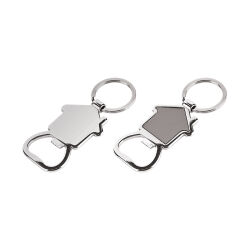 6604 Krom Tek Taraflı Metal Anahtarlık