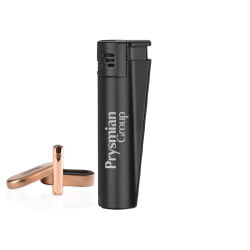 MJ-106 Siyah Clipper Metal Turbo Si̇boplu Çakmak - 